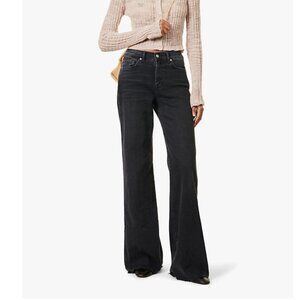 7 For All Mankind Black Lotta Luxe Vintage Wide-leg Size 28 / 34 inch inseam